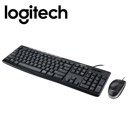 Logitech MK200 Media Desktop Wired Keyboard Mouse Combo (920-002693)