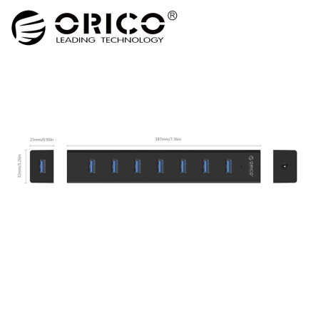 Orico H7013-U3 7 Port USB3.0 Black Hub
