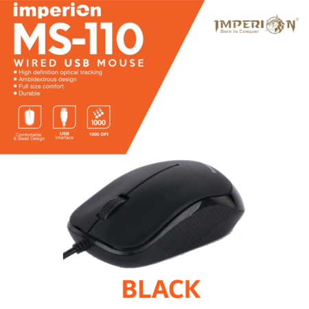 Imperion MS-110 USB Wired 1000dpi Optical Mouse