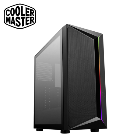 Cooler Master CMP 510 ATX Case, Fine Mesh Front Panel, ARGB Edge at Front Panel, Up to 280mm Radiator Support (CP510-KGNN-S03)