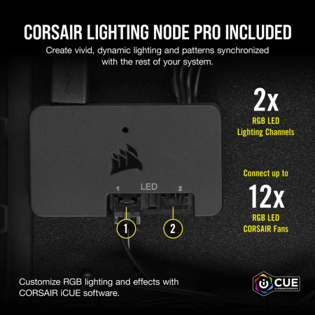 Corsair Icue Ll120 3 Fan Pack With Lightning Node Pro Case Fan - Black (CO-9050072-WW)