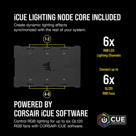 Corsair Icue QL120 3 Fan Pack With Lightning Node Core Case Fan - White (CO-9050104-WW)