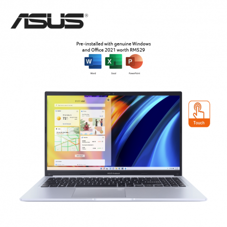 Asus Vivobook 15 M1502I-AE8163WS '' FHD Touch Laptop Icelight Silver :  NB Plaza