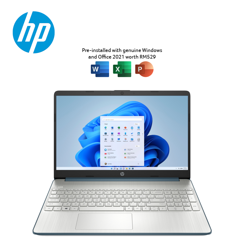 HP 15s-eq3062AU 15.6'' FHD Laptop Spruce Blue ( Ryzen 5 5625U, 8GB