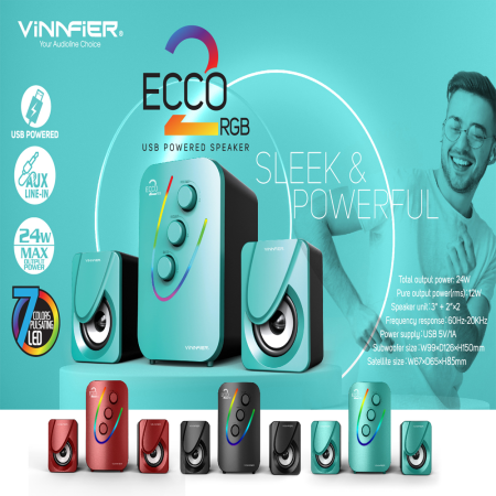 Vinnfier Ecco 2 RGB USB Powered Speaker Turquoise