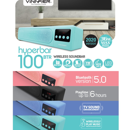 Vinnfier Hyperbar 100 BTR USB Rechargeable Multi Function Bluetooth Soundbar