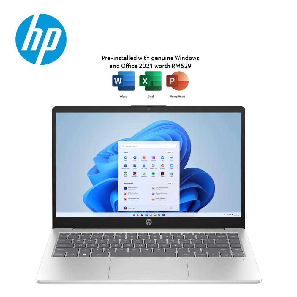 HP 14-em0044AU 14" FHD Laptop Warm Gold ( Ryzen 5 7520U, 8GB, 512GB SSD ...