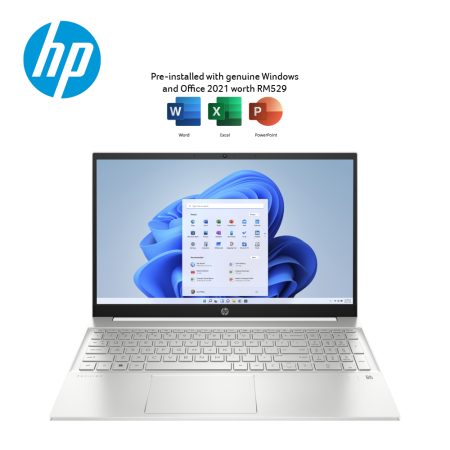 HP Pavilion 15-eh3021AU 15.6" FHD Laptop Natural Silver ( Ryzen 5 7530U, 16GB, 512GB, ATI, W11, HS )