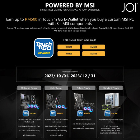 JOI GAMING PC POWERED BY MSI ( CORE i3-12100F, 16GB, 5XXGB, RTX3060 12GB, W11P )