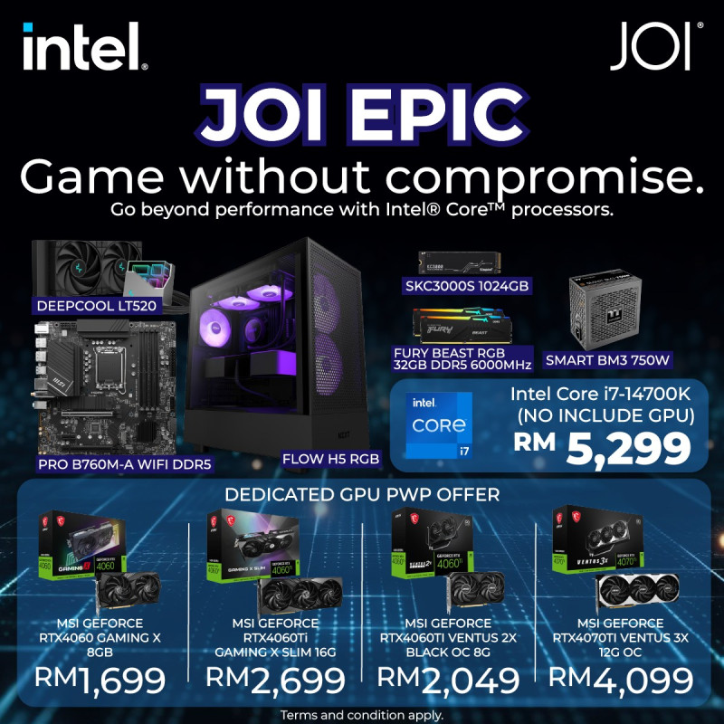 JOI EPIC INTEL 14TH GEN PC ( CORE I7-14700K, 32GB, 1TB ) : NB Plaza