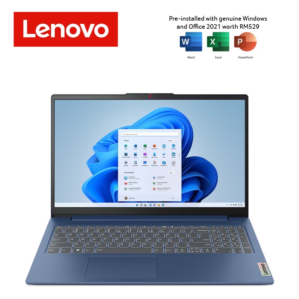 Lenovo IdeaPad Slim 3 15AMN8 82XQ00GJMJ 15.6'' FHD Laptop Abyss Blue ...