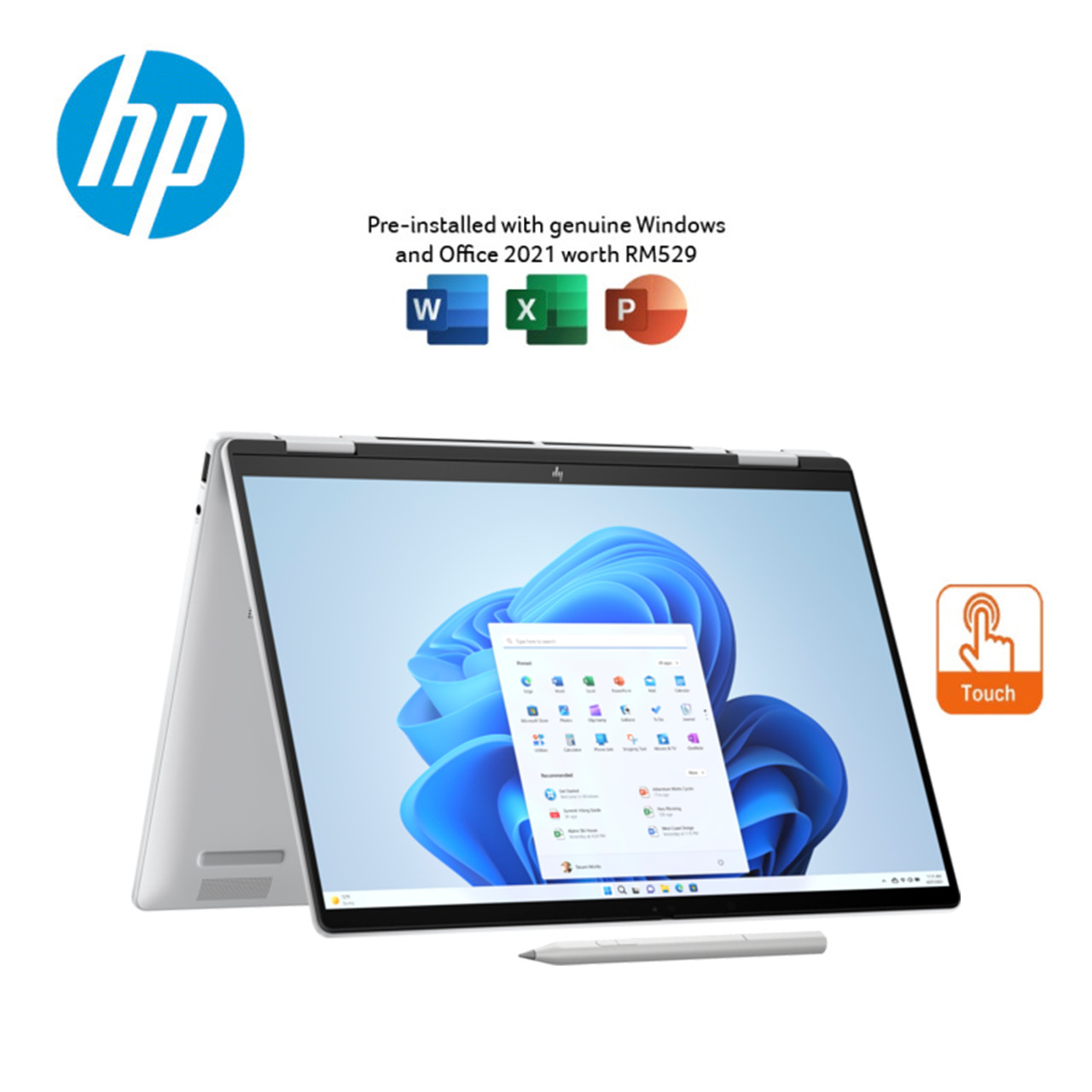 hp envy x360 14 inch 2 in 1 laptop 14 fa0013au silver