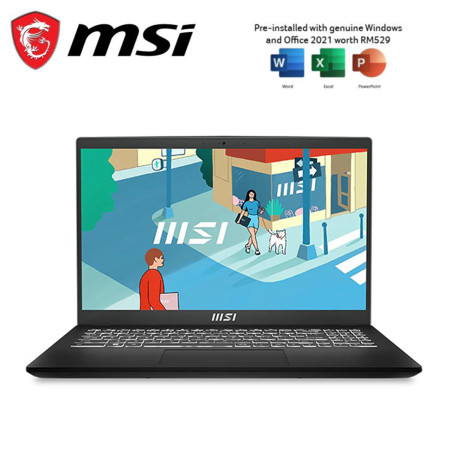 MSI Modern 15 B13M-899 15.6" FHD Laptop Classic Black ( i7-1355U, 16GB, 512GB SSD, Iris Xe, W11, HS )