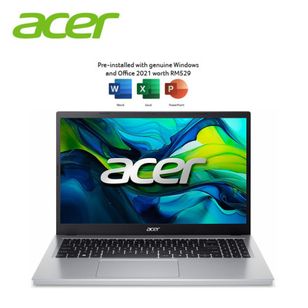 Acer Aspire Go 15 AG15-31P-32N2 15.6" FHD Laptop Pure Silver ( i3-N305, 8GB, 512GB SSD, Intel, W11, HS )