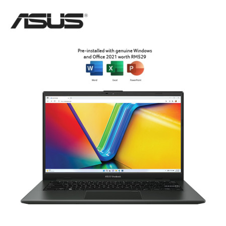 Asus VivoBook Go 14 E1404G-ANK325WS 14'' FHD Laptop Mixed Black ( i3-N305, 8GB, 512GB SSD, Intel, W11, HS )