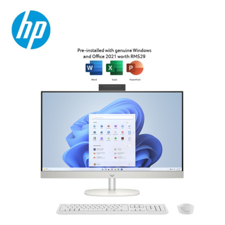 HP 27-cr1001D 27" FHD Touch All-in-One Desktop PC Shell White ( CU5-125U, 16GB, 1TB SSD, Intel, W11, H&S )