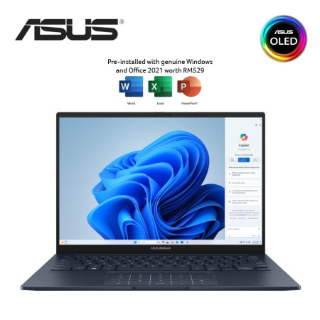 Asus Zenbook 14 OLED UX3405M-APP246WS 14" 3K Laptop Ponder Blue ( CU5-125H, 16GB, 512GB, Intel Arc, W11, HS )