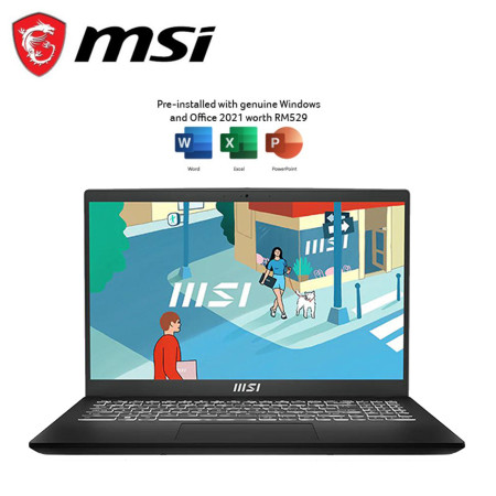 MSI Modern 15 B13M-615 15.6" FHD 60Hz Laptop Classic Black ( i5-1335U, 16GB, 512GB SSD, Iris Xe, W11, HS )