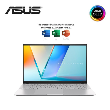 Asus VivoBook S 15 OLED S5507Q-ADA098WSM 15.6'' 3K Laptop Cool Silver ( Snapdragon X Elite, 32GB, 1TB SSD,  Qualcomm, W11, HS )