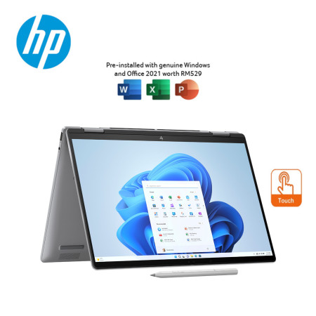 HP Envy X360 14-Fa0024AU 14'' WUXGA Touch 2-In-1 Laptop Meteor Silver ( Ryzen 5 8640HS, 16GB, 512GB SSD, ATI, W11, HS )